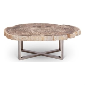 Urbia Relique Eliza Coffee Table in Stainless Steel Base/Natural Light Top