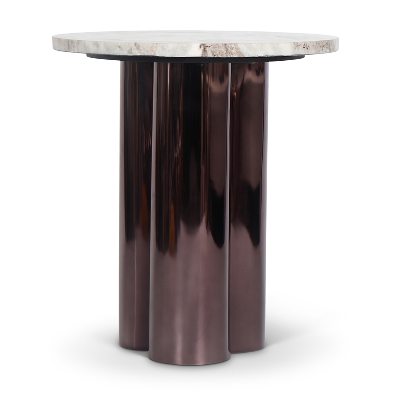 Urbia Marbelle Martie Side Table in Toronto Sand Marble Finish