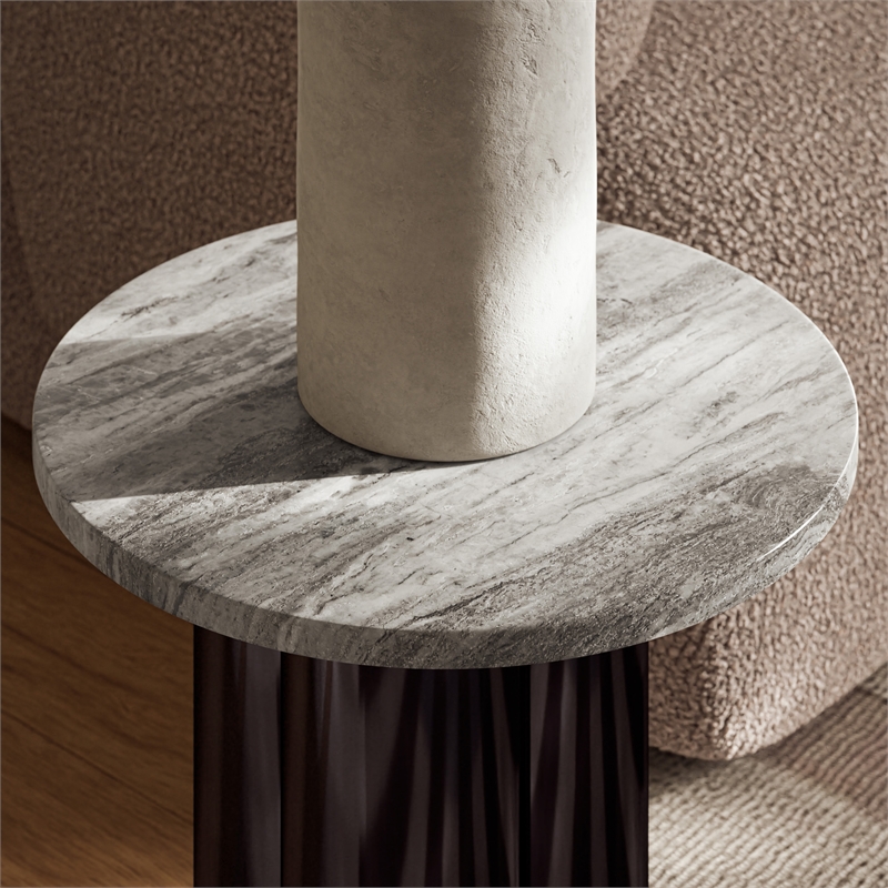 Urbia Marbelle Martie Side Table in Toronto Sand Marble Finish