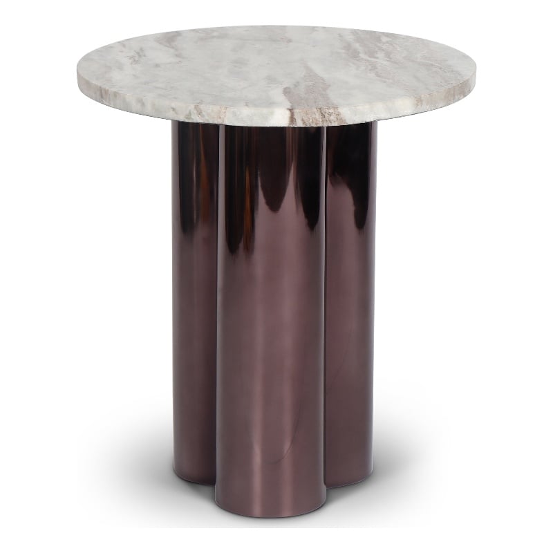 Urbia Marbelle Martie Side Table in Toronto Sand Marble Finish