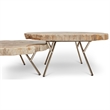 Urbia Relique Lastra Coffee Table in Stainless Steel Legs/Light Top (Set of 2)