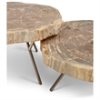 Urbia Relique Lastra Coffee Table in Stainless Steel Legs/Light Top (Set of 2)