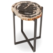 Urbia Relique Milo End Table in Black Frame Natural Dark Top