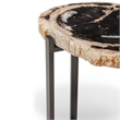 Urbia Relique Milo End Table in Black Frame Natural Dark Top