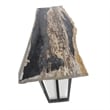 Urbia Relique Raw Console in Polished Stainless Steel Frame Natural Dark Top