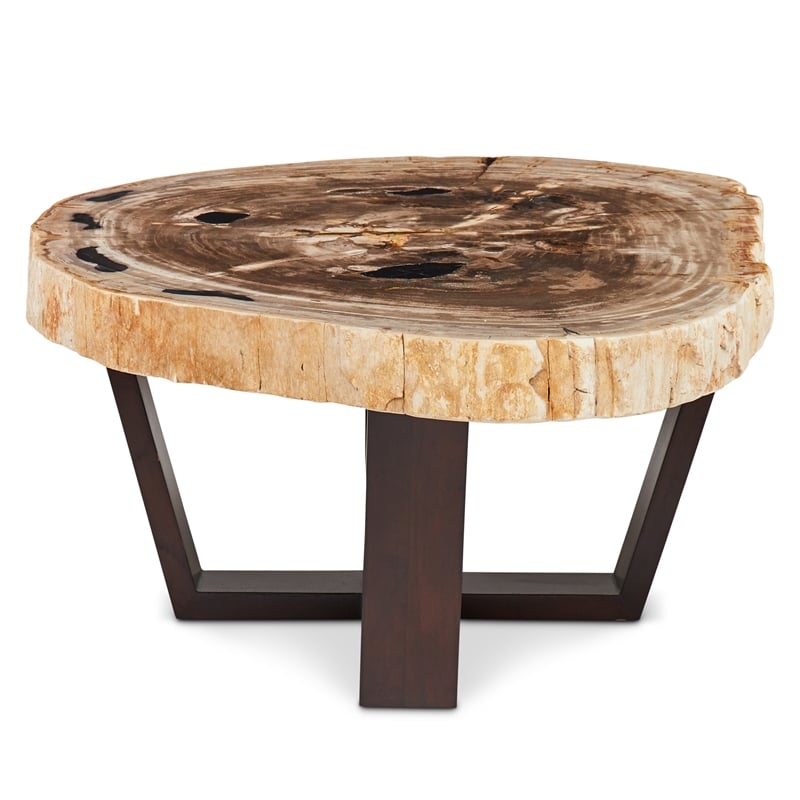 Urbia Relique Valerie Coffee Table in Dark Brown Frame Natural Light Top