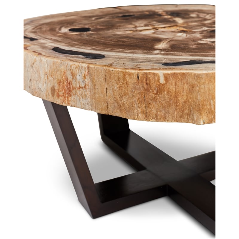 Urbia Relique Valerie Coffee Table in Dark Brown Frame Natural Light Top