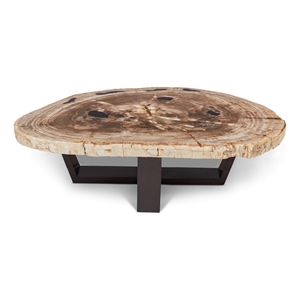 Urbia Relique Valerie Coffee Table in Dark Brown Frame Natural Light Top