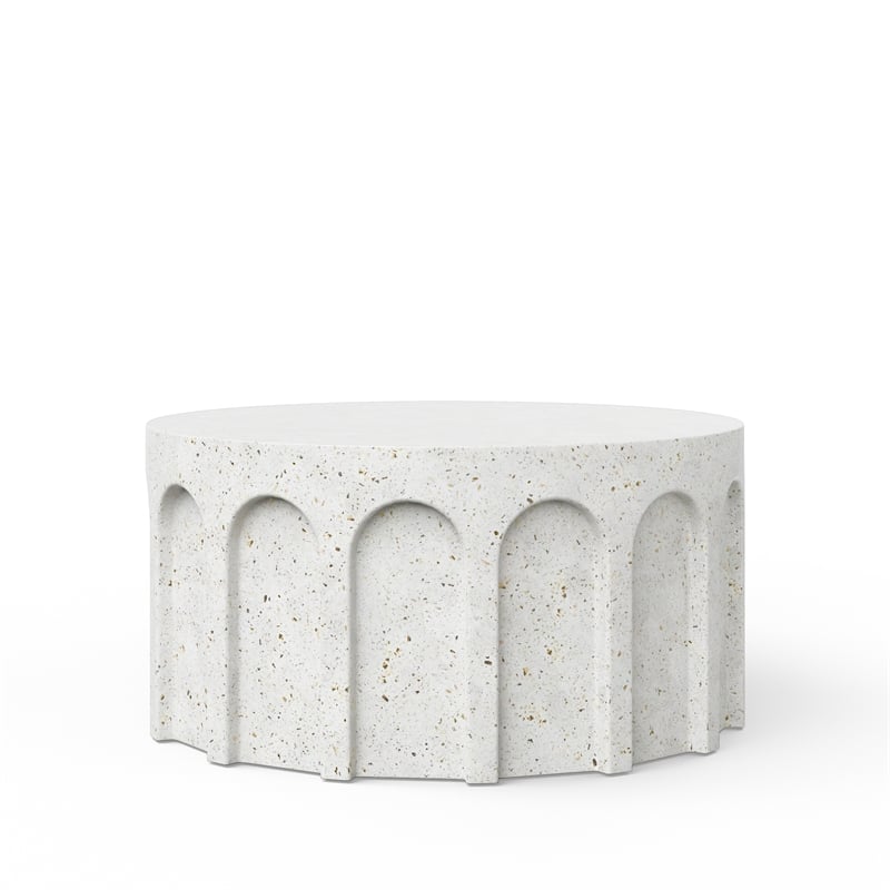 Urbia Mixx Atlas Round Coffee Table in Ivory Terrazzo