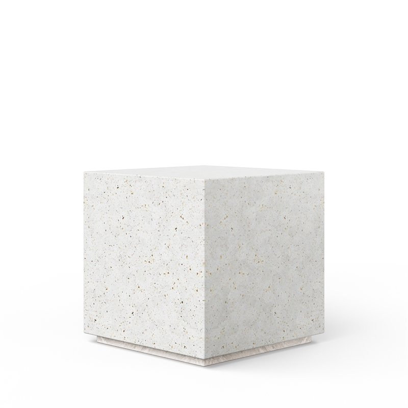Urbia Mixx Bloc End Table in Ivory Terrazzo