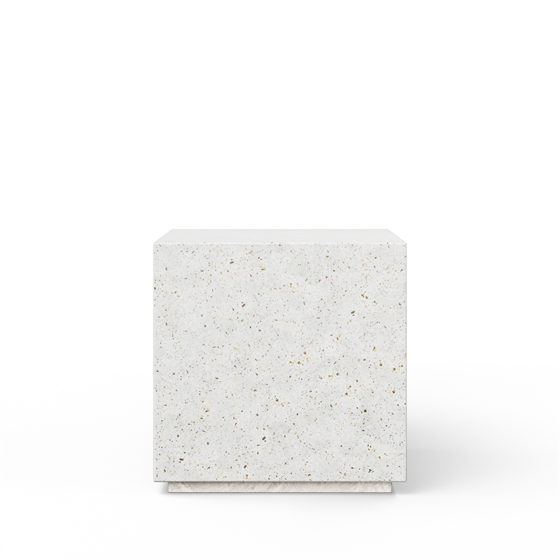 Urbia Mixx Bloc End Table in Ivory Terrazzo