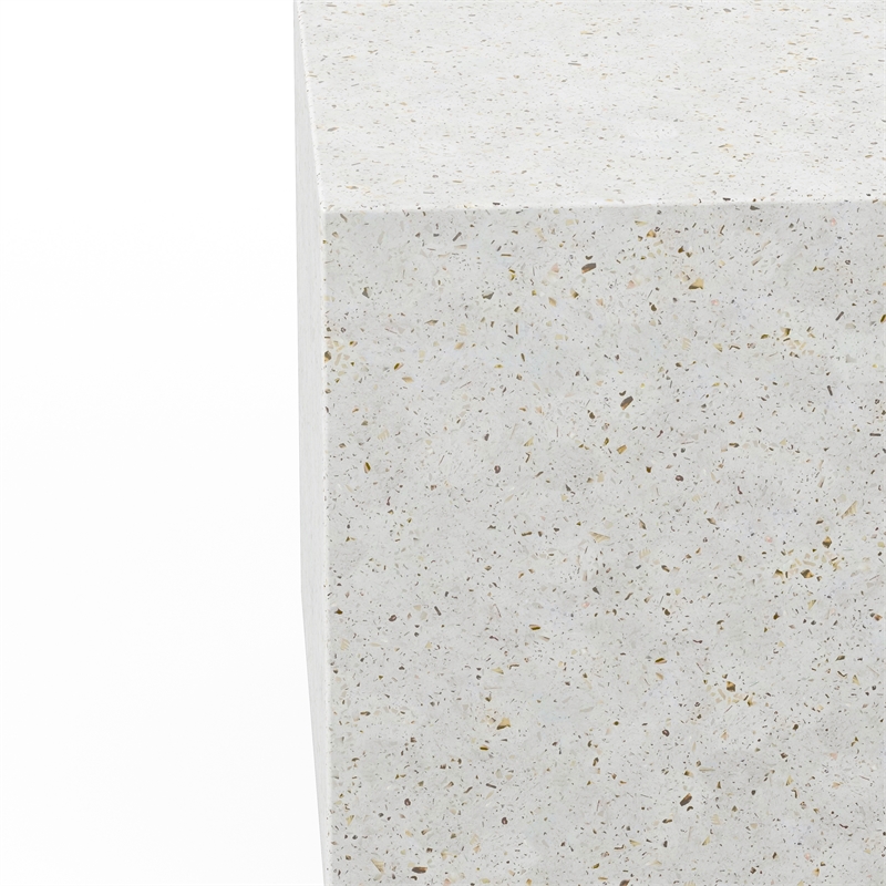 Urbia Mixx Bloc End Table in Ivory Terrazzo