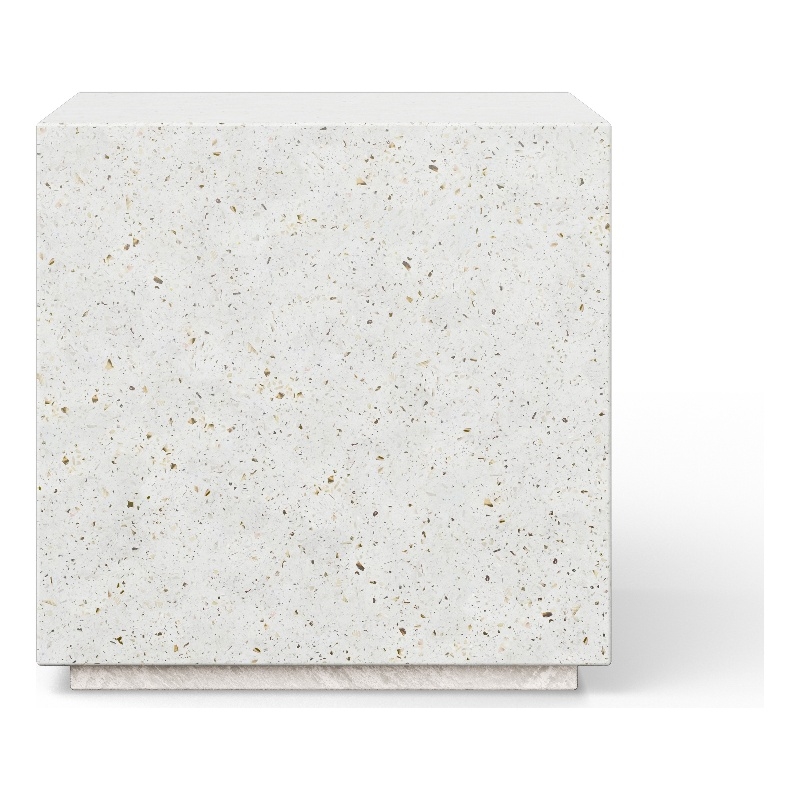 Urbia Mixx Bloc End Table in Ivory Terrazzo