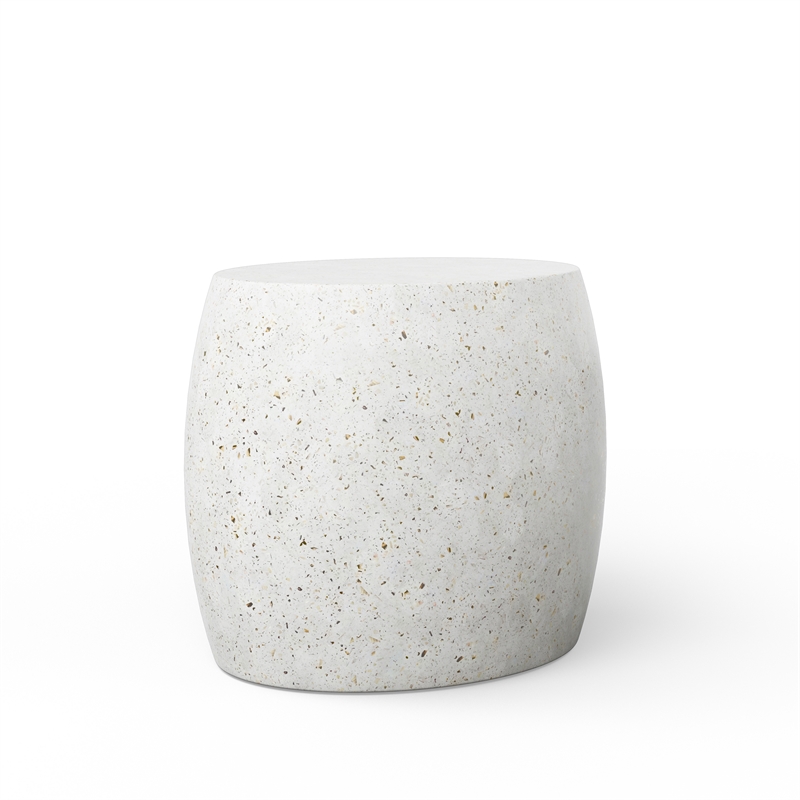 Urbia Mixx Pebble End Table in Ivory Terrazzo