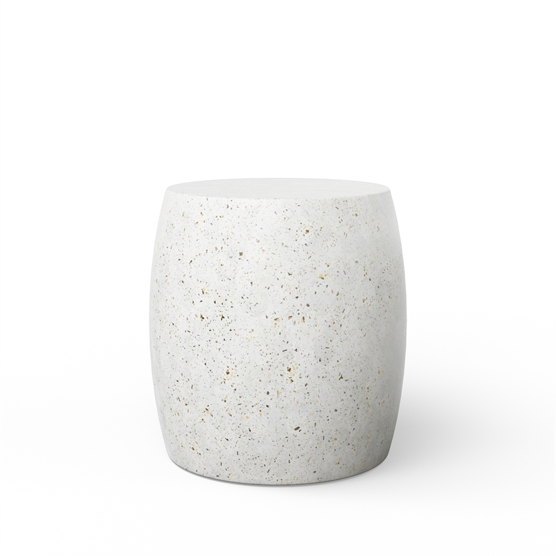 Urbia Mixx Pebble End Table in Ivory Terrazzo