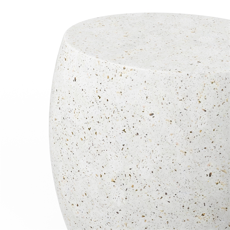 Urbia Mixx Pebble End Table in Ivory Terrazzo