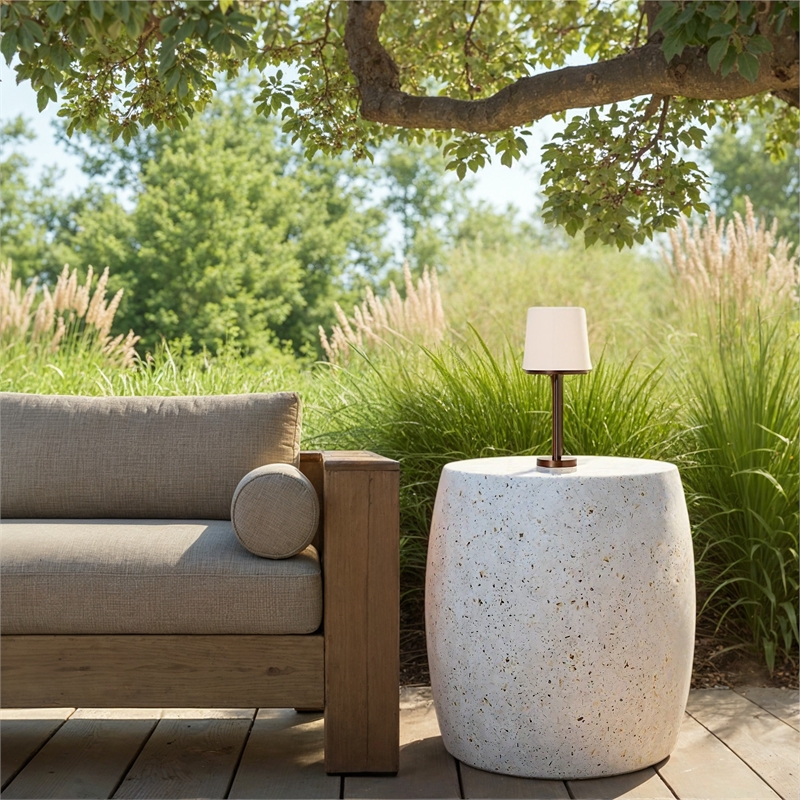 Urbia Mixx Pebble End Table in Ivory Terrazzo