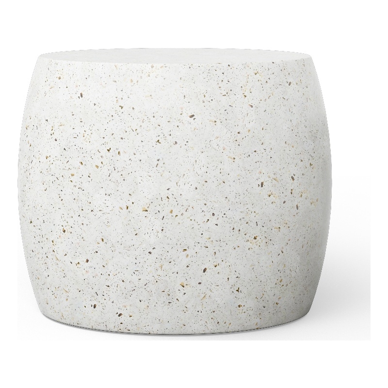 Urbia Mixx Pebble End Table in Ivory Terrazzo
