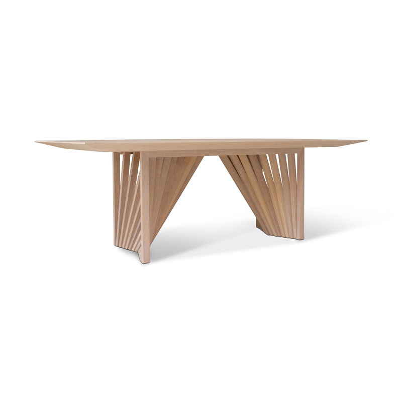 Urbia Modern Brazilian Laguna Wooden Top Dining Table in Nevoa Frame
