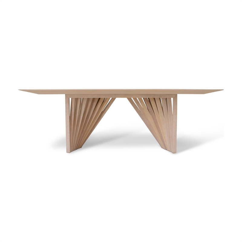 Urbia Modern Brazilian Laguna Wooden Top Dining Table in Nevoa Frame