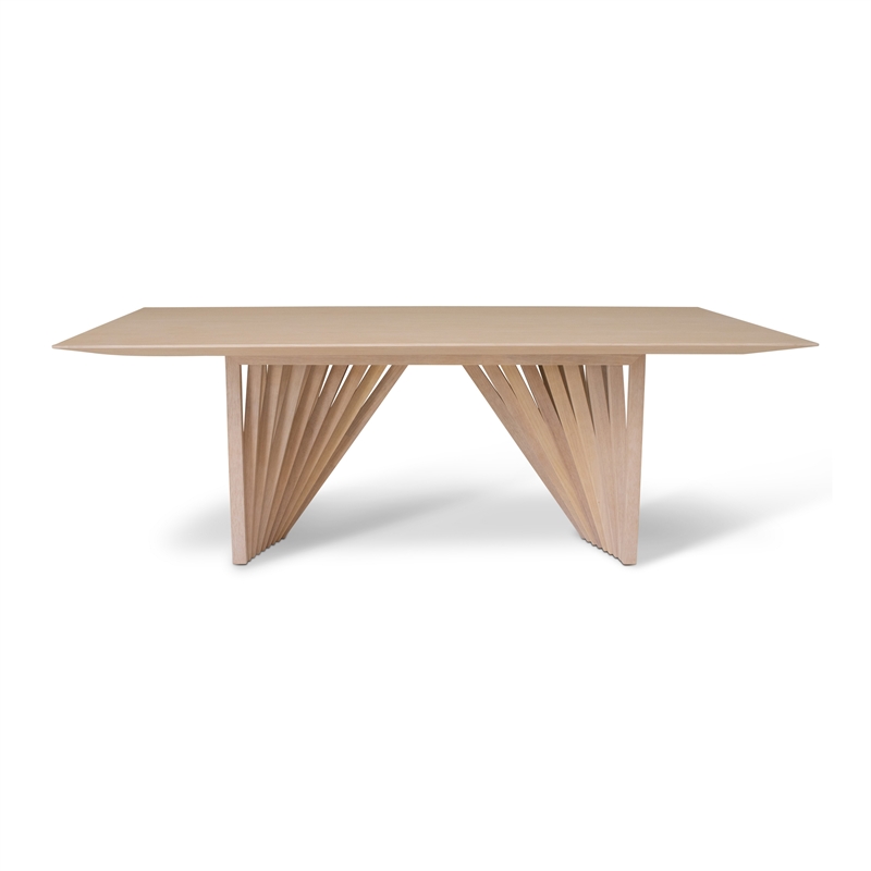 Urbia Modern Brazilian Laguna Wooden Top Dining Table in Nevoa Frame