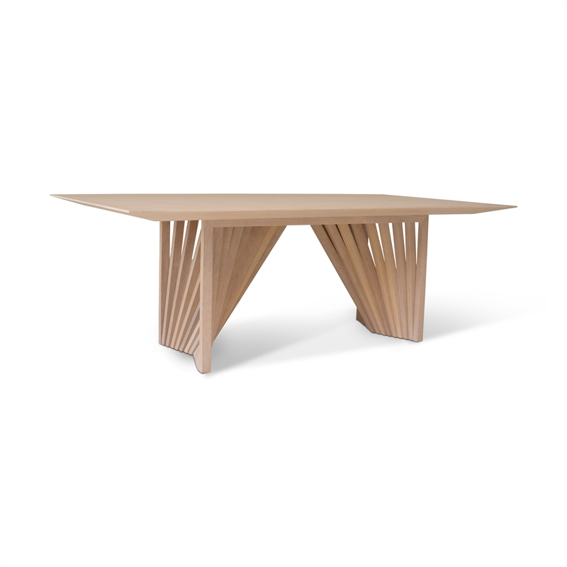 Urbia Modern Brazilian Laguna Wooden Top Dining Table in Nevoa Frame