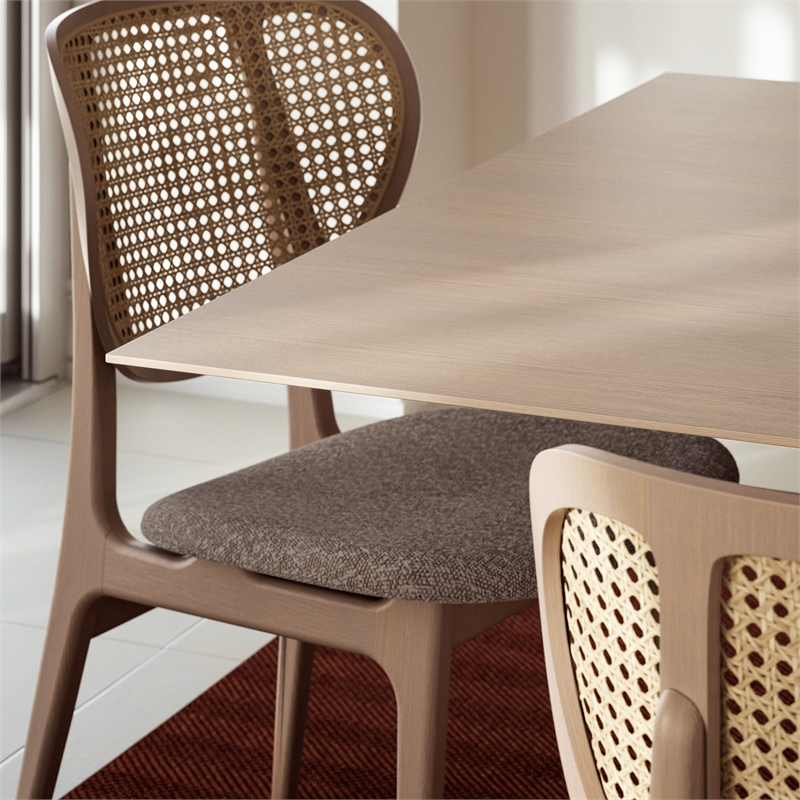 Urbia Modern Brazilian Laguna Wooden Top Dining Table in Nevoa Frame