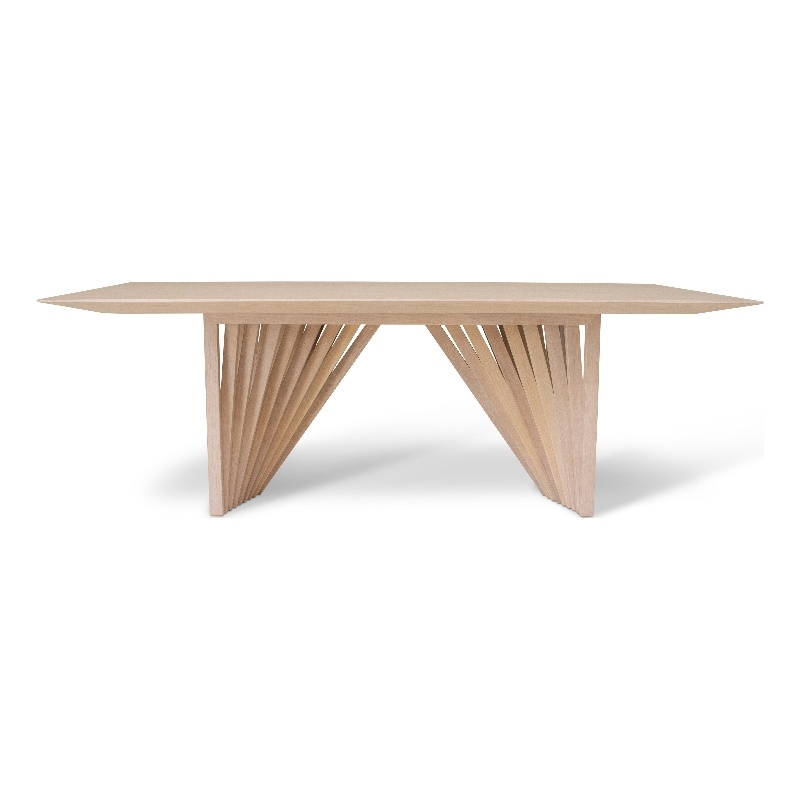 Urbia Modern Brazilian Laguna Wooden Top Dining Table in Nevoa Frame