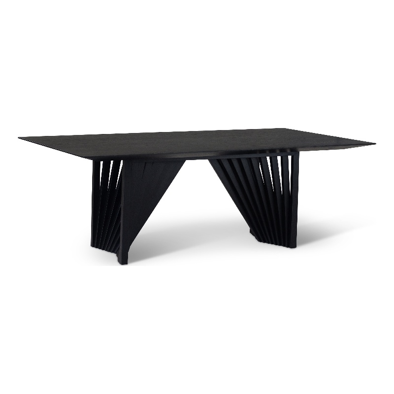 Urbia Modern Brazilian Laguna Wooden Top Dining Table in Ebano Frame