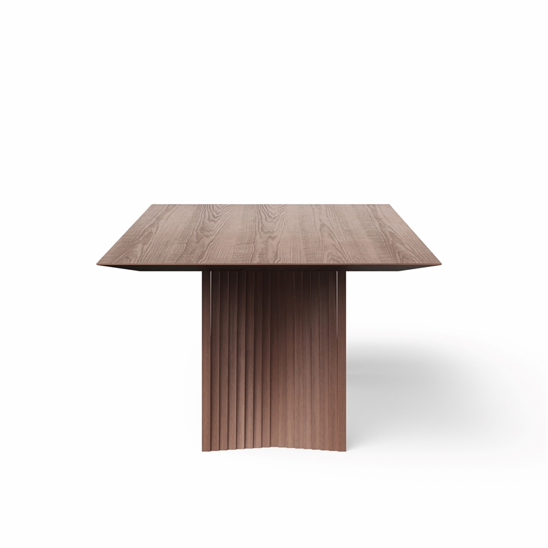 Urbia Modern Brazilian Laguna Wooden Top Dining Table in Nogal Frame
