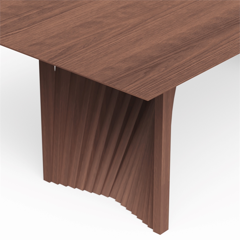 Urbia Modern Brazilian Laguna Wooden Top Dining Table in Nogal Frame