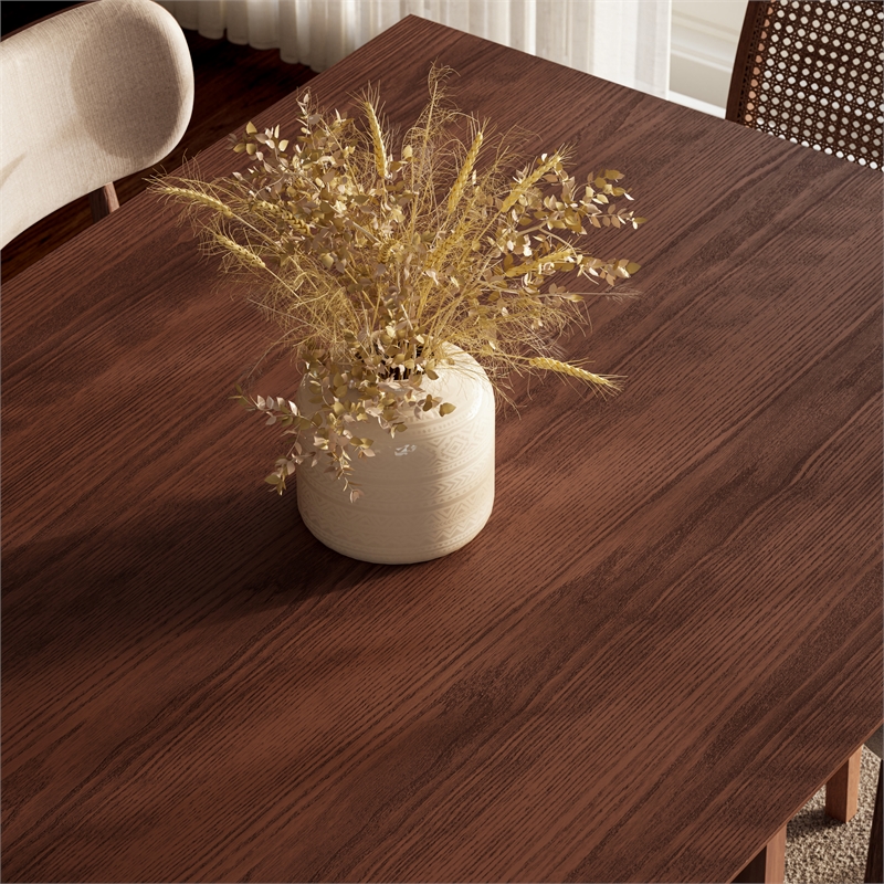 Urbia Modern Brazilian Laguna Wooden Top Dining Table in Nogal Frame