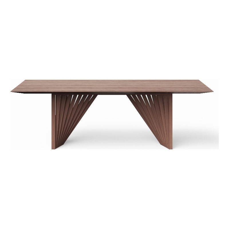 Urbia Modern Brazilian Laguna Wooden Top Dining Table in Nogal Frame