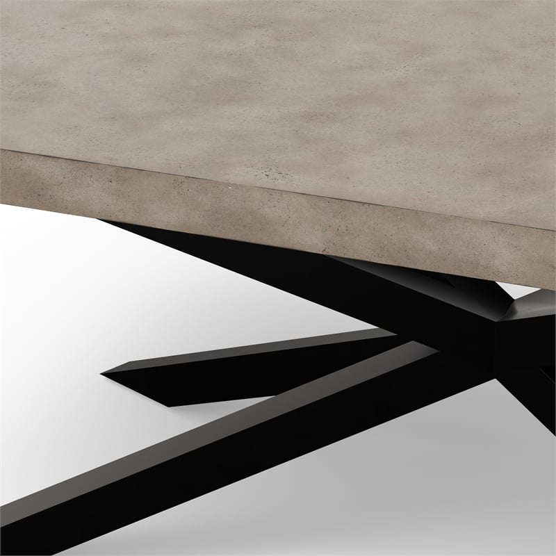 Urbia Mixx Hunter Dining Table in Black Frame Dark Grey Top