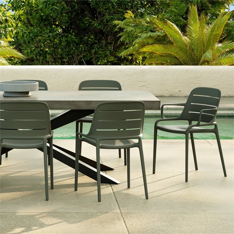 Urbia Mixx Hunter Dining Table in Black Frame Dark Grey Top