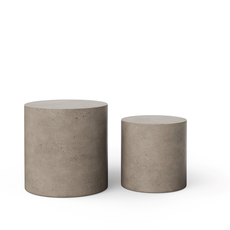 Urbia Mixx Una Pedestal Table in Dark Gray (Set of 2)