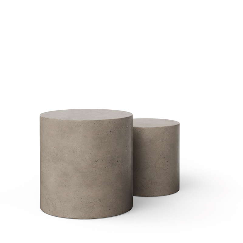 Urbia Mixx Una Pedestal Table in Dark Gray (Set of 2)
