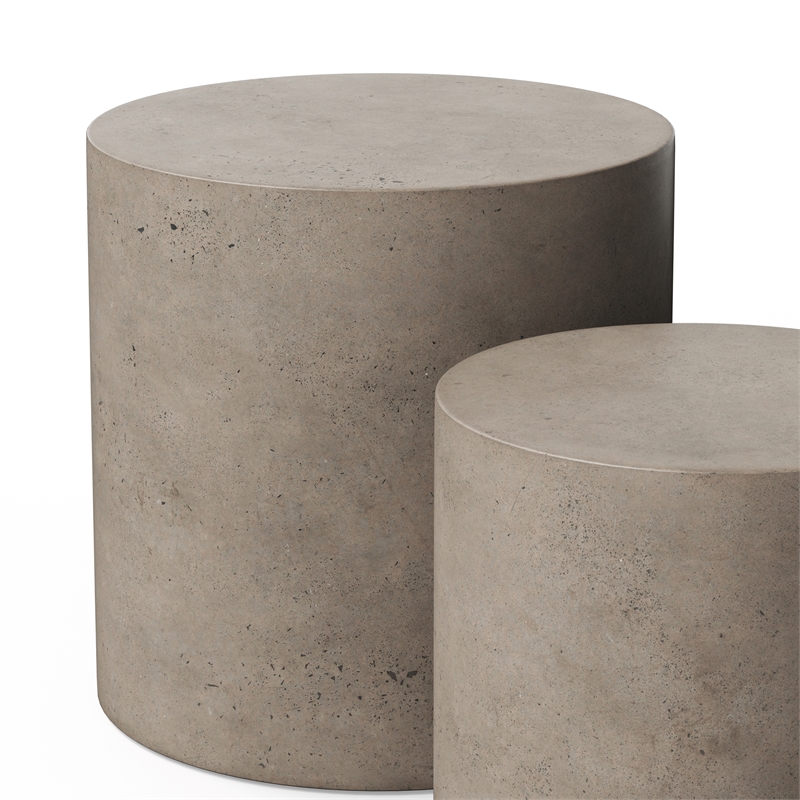 Urbia Mixx Una Pedestal Table in Dark Gray (Set of 2)