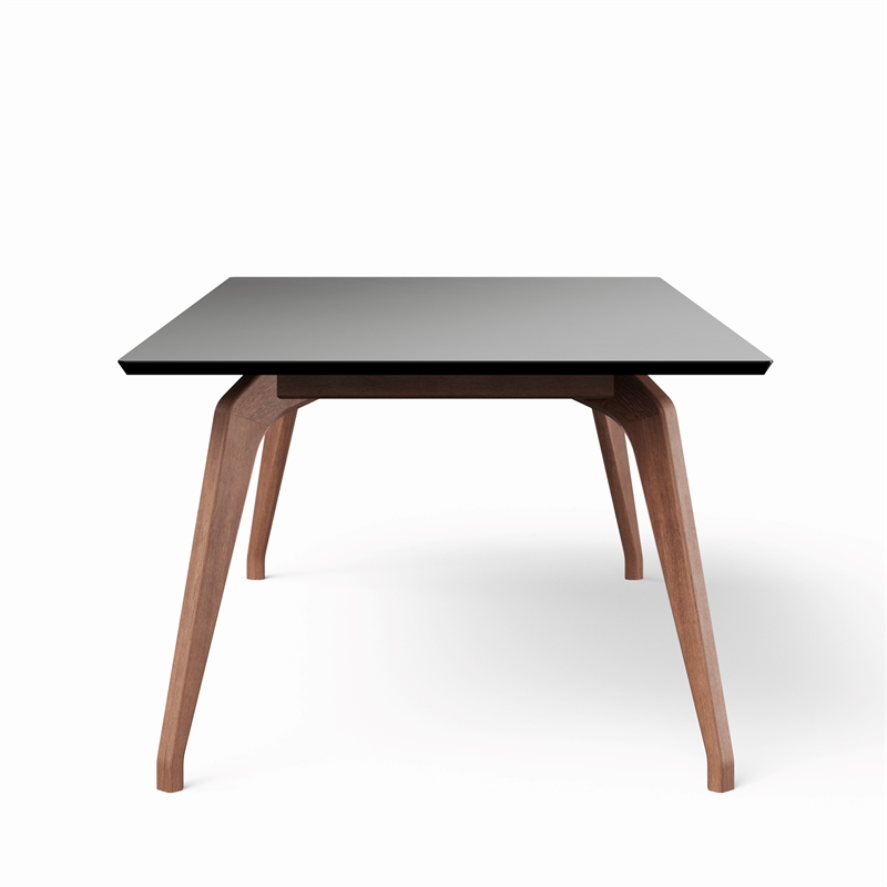 Urbia Modern Brazilian Giane Dining Table in Nogal Base in Black Top