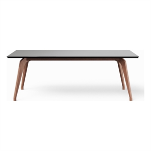 Urbia Modern Brazilian Giane Dining Table in Nogal Base in Black Top