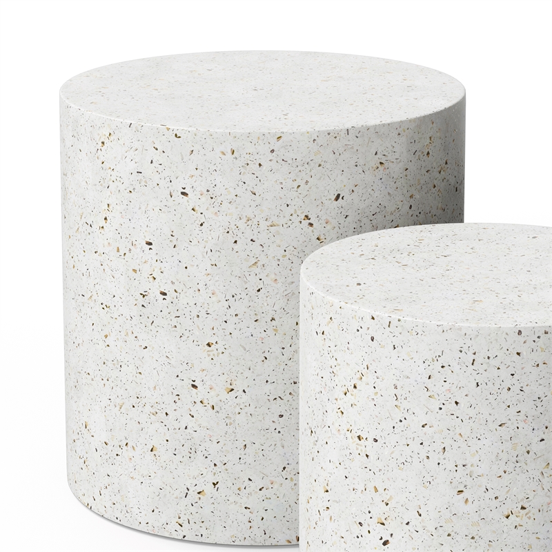 Urbia Mixx Una Pedestal Ivory Terrazzo (Set of 2)