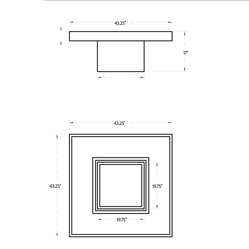Urbia Mixx Una Square Coffee Table in Dark Gray
