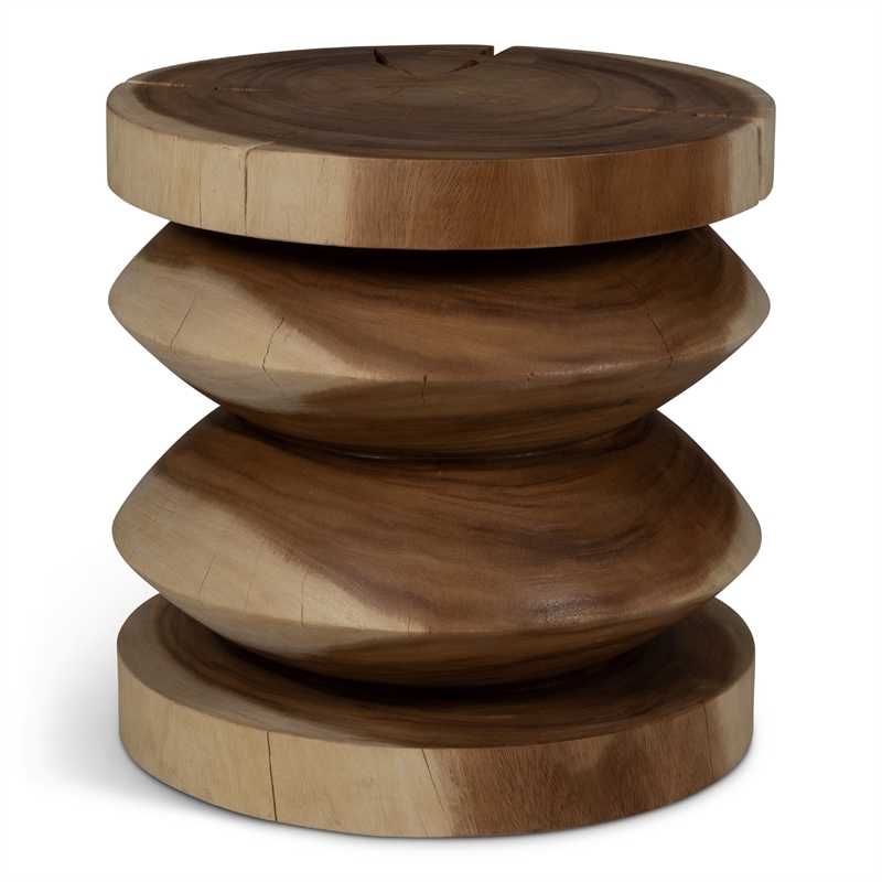 Urbia Naturals Asnee Accent Stool in Natural Brown