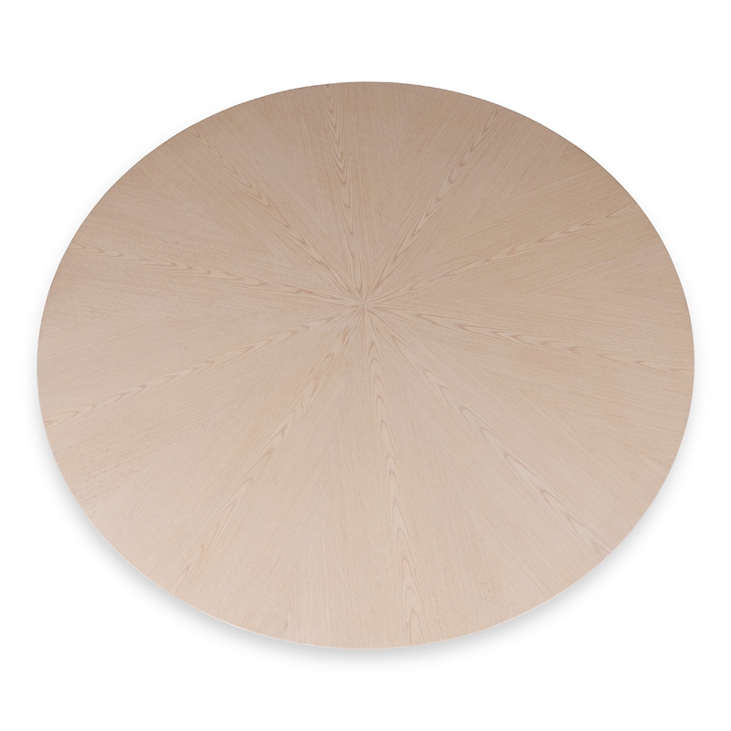 Urbia Furniture Modern Brazilian Mona Wood Top Round Dining Table in Nevoa