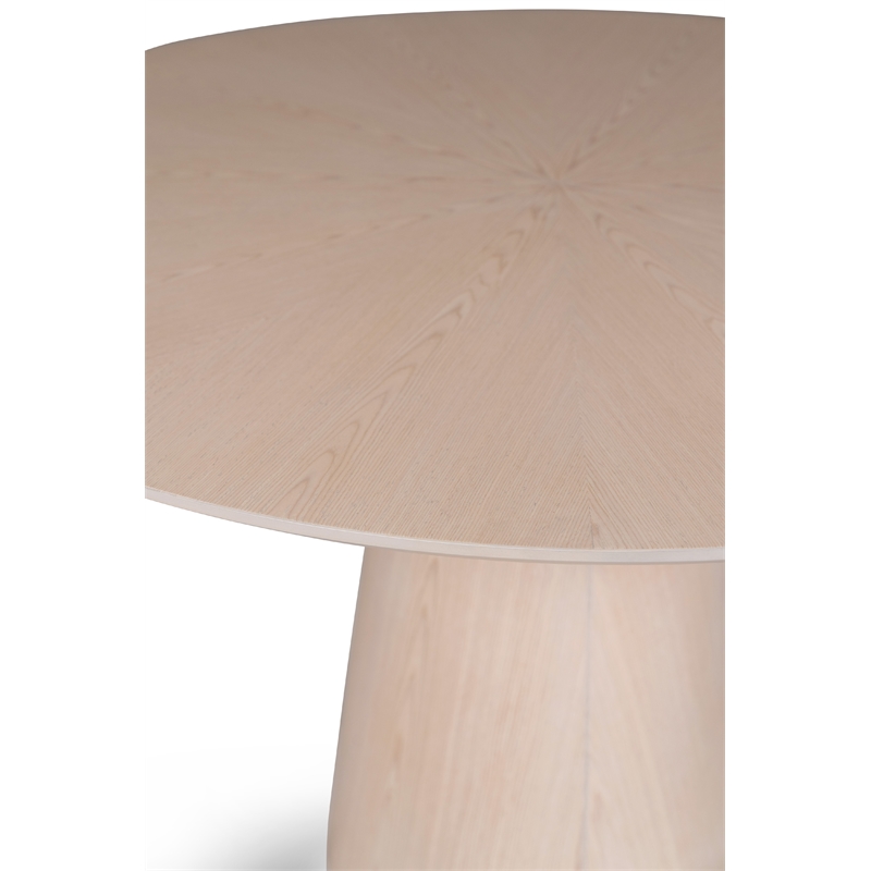 Urbia Furniture Modern Brazilian Mona Wood Top Round Dining Table in Nevoa