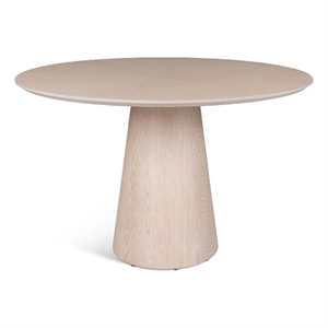 Urbia Furniture Modern Brazilian Mona Wood Top Round Dining Table in Nevoa
