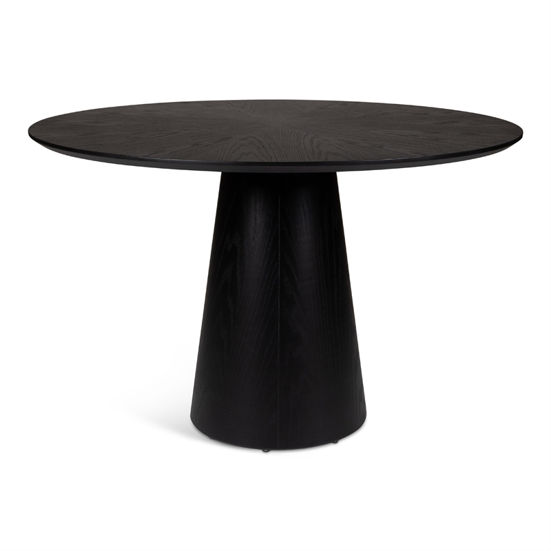Urbia Furniture Modern Brazilian Mona Wood Top Round Dining Table in Ebano