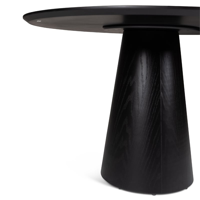 Urbia Furniture Modern Brazilian Mona Wood Top Round Dining Table in Ebano