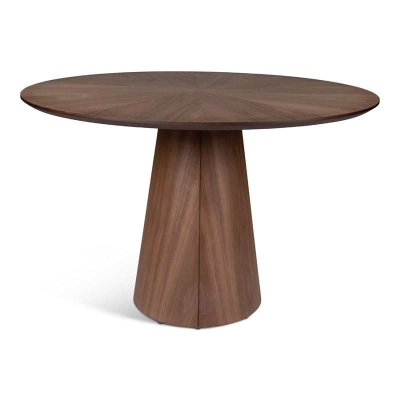 Urbia Furniture Modern Brazilian Mona Wood Top Round Dining Table in Nogueira