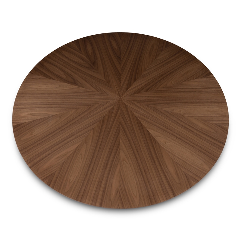 Urbia Furniture Modern Brazilian Mona Wood Top Round Dining Table in Nogueira